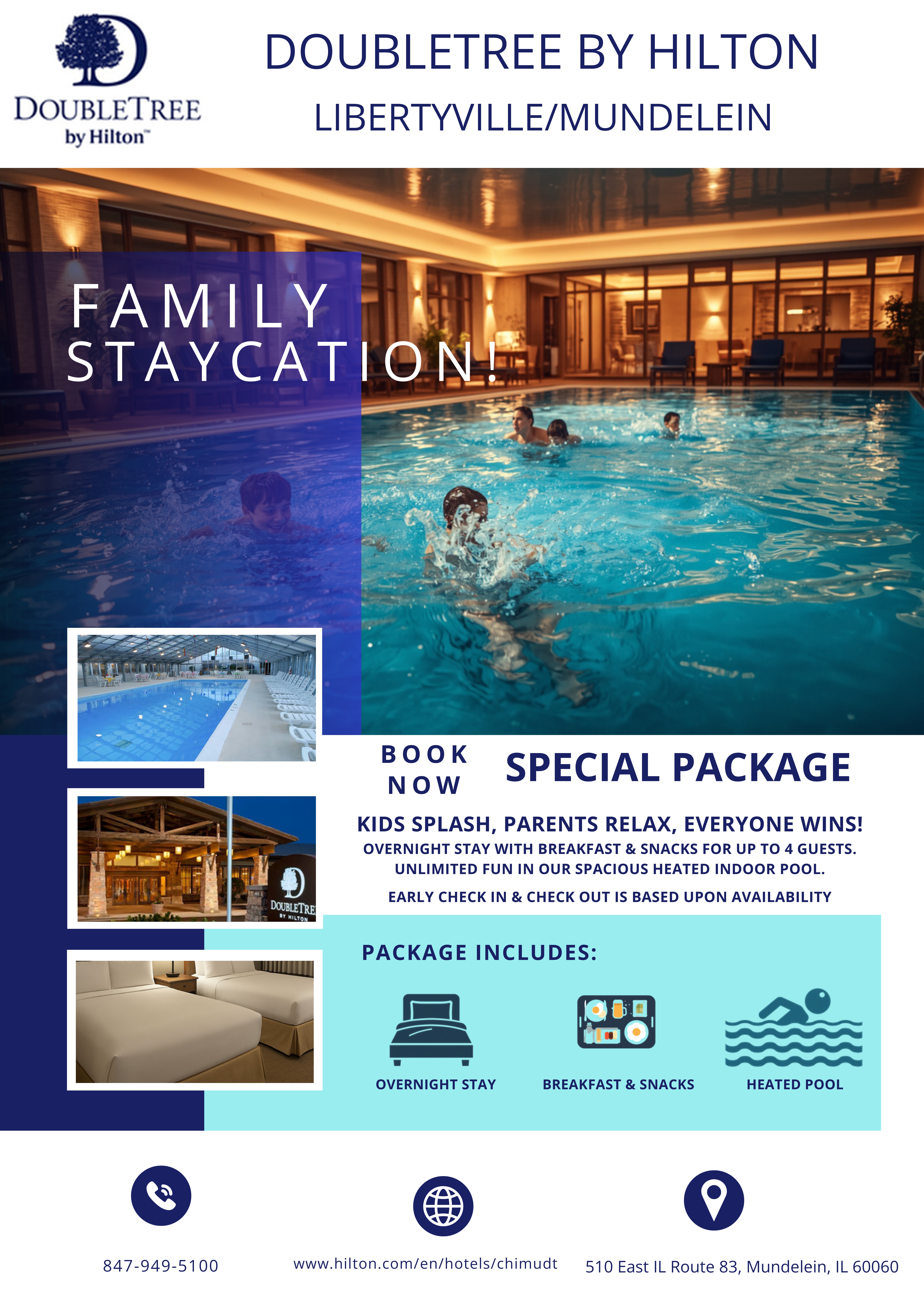 Family Staycation Package at DoubleTree by Hilton Libertyville-Mundelein